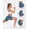 imageStelle High Waist Biker Shorts 5quot Inseam Workout Shorts for Women Tummy Control Gym Yoga Shorts with 2 Side PocketsGray Sage