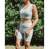 imageStelle High Waist Biker Shorts 5quot Inseam Workout Shorts for Women Tummy Control Gym Yoga Shorts with 2 Side PocketsMint Green
