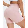 imageStelle High Waist Biker Shorts 5quot Inseam Workout Shorts for Women Tummy Control Gym Yoga Shorts with 2 Side PocketsRose Clay
