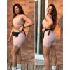 imageStelle High Waist Biker Shorts 5quot Inseam Workout Shorts for Women Tummy Control Gym Yoga Shorts with 2 Side PocketsRose Clay