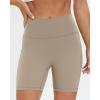 imageStelle High Waist Biker Shorts 5quot Inseam Workout Shorts for Women Tummy Control Gym Yoga Shorts with 2 Side PocketsStone