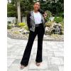 imageStelle Women 28quot30quot 32quot Bootcut Dress Pants Business Casual Work Pants with Pockets Pull On Regular Slacks for Office32 Black