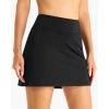 imageStelle Women Tennis Skirt Athletic Skort High Waisted Golf Inner Shorts with Pockets Running Sports PickleballBlack