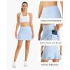 imageStelle Women Tennis Skirt Athletic Skort High Waisted Golf Inner Shorts with Pockets Running Sports PickleballLight Blue