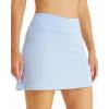 imageStelle Women Tennis Skirt Athletic Skort High Waisted Golf Inner Shorts with Pockets Running Sports PickleballLight Blue