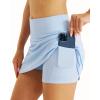 imageStelle Women Tennis Skirt Athletic Skort High Waisted Golf Inner Shorts with Pockets Running Sports PickleballLight Blue