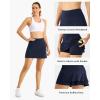 imageStelle Women Tennis Skirt Athletic Skort High Waisted Golf Inner Shorts with Pockets Running Sports PickleballNavy