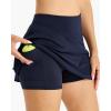 imageStelle Women Tennis Skirt Athletic Skort High Waisted Golf Inner Shorts with Pockets Running Sports PickleballNavy