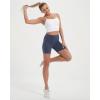 imageStelle Womens 8quot 5quot High Waist Biker Shorts Yoga Shorts with Pockets Tummy Control Workout Shorts for Running Gym5 Grey Blue
