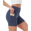 imageStelle Womens 8quot 5quot High Waist Biker Shorts Yoga Shorts with Pockets Tummy Control Workout Shorts for Running Gym5 Grey Blue