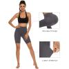 imageStelle Womens 8quot 5quot High Waist Biker Shorts Yoga Shorts with Pockets Tummy Control Workout Shorts for Running Gym8 Blackcharcoal