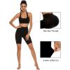 imageStelle Womens 8quot 5quot High Waist Biker Shorts Yoga Shorts with Pockets Tummy Control Workout Shorts for Running Gym8 Blackcharcoalgrey Blue