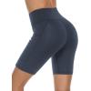 imageStelle Womens 8quot 5quot High Waist Biker Shorts Yoga Shorts with Pockets Tummy Control Workout Shorts for Running Gym8 Dark Grey Blue