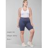 imageStelle Womens 8quot 5quot High Waist Biker Shorts Yoga Shorts with Pockets Tummy Control Workout Shorts for Running Gym8 Dark Grey Blue