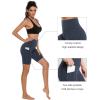 imageStelle Womens 8quot 5quot High Waist Biker Shorts Yoga Shorts with Pockets Tummy Control Workout Shorts for Running Gym8 Dark Grey Blue