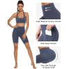 imageStelle Womens 8quot 5quot High Waist Biker Shorts Yoga Shorts with Pockets Tummy Control Workout Shorts for Running Gym8 Grey Blue
