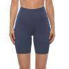 imageStelle Womens 8quot 5quot High Waist Biker Shorts Yoga Shorts with Pockets Tummy Control Workout Shorts for Running Gym8 Grey Blue