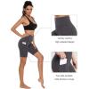 imageStelle Womens 8quot 5quot High Waist Biker Shorts Yoga Shorts with Pockets Tummy Control Workout Shorts for Running Gym8 Grey Bluecharcoal