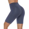imageStelle Womens 8quot 5quot High Waist Biker Shorts Yoga Shorts with Pockets Tummy Control Workout Shorts for Running Gym8 Grey Bluecharcoal