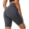 imageStelle Womens 8quot 5quot High Waist Biker Shorts Yoga Shorts with Pockets Tummy Control Workout Shorts for Running GymSilky Soft Compression8 Grey