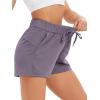 imageStelle Womens Hiking Shorts Workout Athletic Gym Running Lounge Shorts with Side Pocket 3Grayish Purple