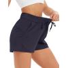 imageStelle Womens Hiking Shorts Workout Athletic Gym Running Lounge Shorts with Side Pocket 3Navy