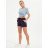 imageStelle Womens Hiking Shorts Workout Athletic Gym Running Lounge Shorts with Side Pocket 3Navy
