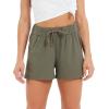 imageStelle Womens Hiking Shorts Workout Athletic Gym Running Lounge Shorts with Side Pocket 3Olive Green