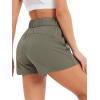 imageStelle Womens Hiking Shorts Workout Athletic Gym Running Lounge Shorts with Side Pocket 3Olive Green