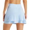 imageStelle Women Tennis Skirt Athletic Skort High Waisted Golf Inner Shorts with Pockets Running Sports PickleballLight Blue