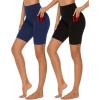 imageStelle Womens 8quot 5quot High Waist Biker Shorts Yoga Shorts with Pockets Tummy Control Workout Shorts for Running Gym8 Blackroyal Blue