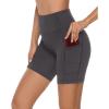 imageStelle Womens 8quot 5quot High Waist Biker Shorts Yoga Shorts with Pockets Tummy Control Workout Shorts for Running Gym8 Charcoal