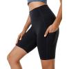 imageStelle Womens 8quot 5quot High Waist Biker Shorts Yoga Shorts with Pockets Tummy Control Workout Shorts for Running GymSilky Soft Compression8 Black