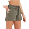 imageStelle Womens Hiking Shorts Workout Athletic Gym Running Lounge Shorts with Side Pocket 3Olive Green