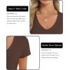 imageStell Womens T Shirts Short Sleeve V Neck Basic Tee Casual Loose Fit Tops Lightweight Soft Summer Outfits ClothesCocoa