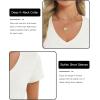 imageStell Womens T Shirts Short Sleeve V Neck Basic Tee Casual Loose Fit Tops Lightweight Soft Summer Outfits ClothesCreme