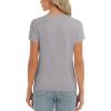 imageStell Womens T Shirts Short Sleeve V Neck Basic Tee Casual Loose Fit Tops Lightweight Soft Summer Outfits ClothesGrey