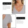 imageStell Womens T Shirts Short Sleeve V Neck Basic Tee Casual Loose Fit Tops Lightweight Soft Summer Outfits ClothesGrey
