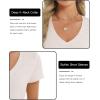 imageStell Womens T Shirts Short Sleeve V Neck Basic Tee Casual Loose Fit Tops Lightweight Soft Summer Outfits ClothesOat Milk