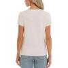 imageStell Womens T Shirts Short Sleeve V Neck Basic Tee Casual Loose Fit Tops Lightweight Soft Summer Outfits ClothesOat Milk