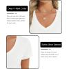 imageStell Womens T Shirts Short Sleeve V Neck Basic Tee Casual Loose Fit Tops Lightweight Soft Summer Outfits ClothesOffwhite