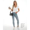 imageStell Womens T Shirts Short Sleeve V Neck Basic Tee Casual Loose Fit Tops Lightweight Soft Summer Outfits ClothesOffwhite