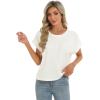 imageStelle Womens Tops Business Basic Tee Loose Fit Cap Sleeve Tshirts Clothes Fashion Trendy Outfit Summer Casual BlouseCreme