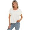 imageStelle Womens Tops Business Basic Tee Loose Fit Cap Sleeve Tshirts Clothes Fashion Trendy Outfit Summer Casual BlouseCreme