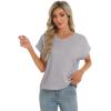 imageStelle Womens Tops Business Basic Tee Loose Fit Cap Sleeve Tshirts Clothes Fashion Trendy Outfit Summer Casual BlouseGrey