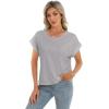 imageStelle Womens Tops Business Basic Tee Loose Fit Cap Sleeve Tshirts Clothes Fashion Trendy Outfit Summer Casual BlouseGrey