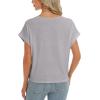 imageStelle Womens Tops Business Basic Tee Loose Fit Cap Sleeve Tshirts Clothes Fashion Trendy Outfit Summer Casual BlouseGrey