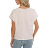 imageStelle Womens Tops Business Basic Tee Loose Fit Cap Sleeve Tshirts Clothes Fashion Trendy Outfit Summer Casual BlouseOat Milk