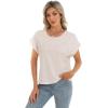 imageStelle Womens Tops Business Basic Tee Loose Fit Cap Sleeve Tshirts Clothes Fashion Trendy Outfit Summer Casual BlouseOat Milk