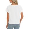 imageStelle Womens Tops Business Basic Tee Loose Fit Cap Sleeve Tshirts Clothes Fashion Trendy Outfit Summer Casual BlouseOffwhite